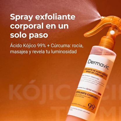 Dermavic Glow Renove — Spray Exfoliante Corporal Ácido Kójico 99% y Cúrcuma 200ml
